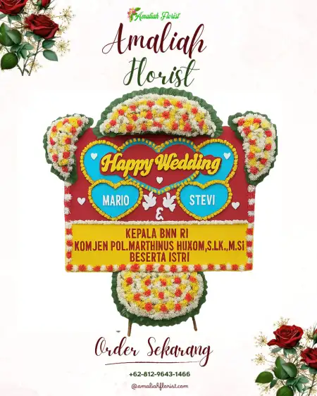 Papan Bunga Pernikahan Wame